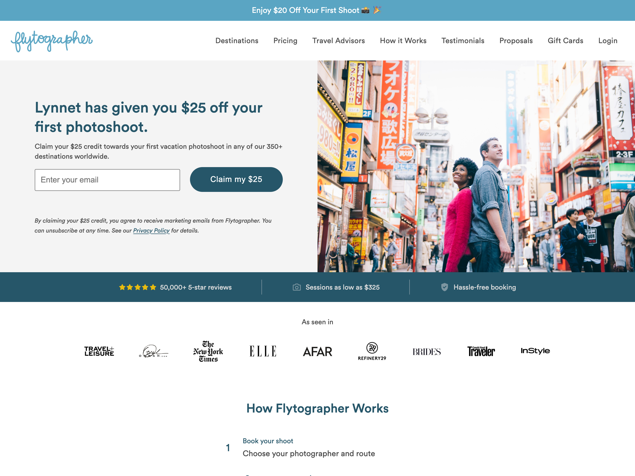 Preview of the Flytographer website