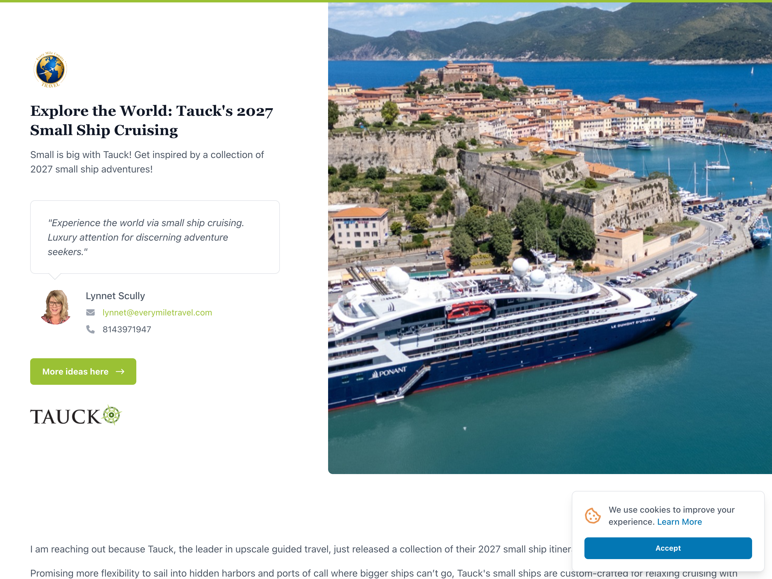 Preview of the Tauck 2027 small ship cruising collection